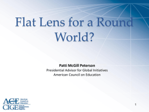 Flat Lens for a Round World? Patti McGill Peterson