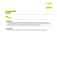 Theatre Education Minor Reinstatement Proposal