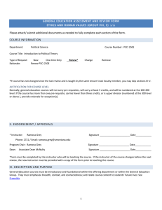 GENERAL EDUCATION ASSESSMENT AND REVIEW FORM COURSE INFORMATION