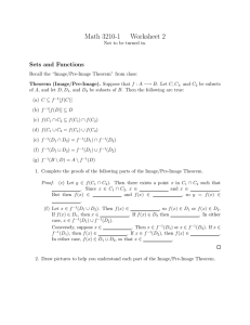 Math 3210-1 Worksheet 2 Sets and Functions