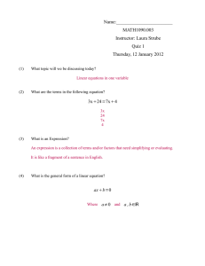 Name:________________________ MATH1090.003 Instructor: Laura Strube Quiz 1