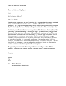 (Name and Address of Department) (Name and Address of Employee) (date)