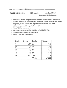 Spring MATH 1090-001 2013 Midterm 1