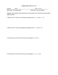 Problem Sheet #12  ClassID: _____ Name: _________________________ Hmk. 12 Score _________