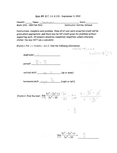 _______________________ ____________________ Quiz #2 (0,7, 1.4, 1.5)