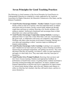 Seven Principles for Good Teaching Practices