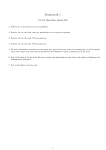 Homework 1 CS 581 Algorithms, Spring 2016