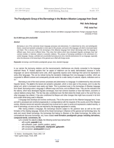 The Paradigmatic Group of the Borrowings in the Modern Albanian... Mediterranean Journal of Social Sciences PhD. Sofia Delijorgji PhD. Isida Foci