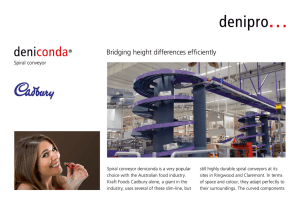 Bridging height differences efficiently Spiral conveyor