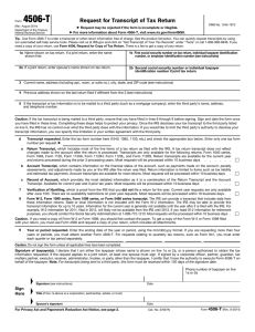 4506-T Request for Transcript of Tax Return www.irs.gov/form4506t