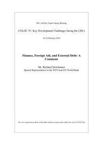 Finance, Foreign Aid, and External Debt: A Comment Mr. Richard Newfarmer