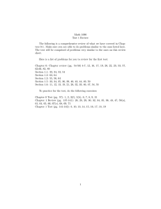 Math 1090 Test 1 Review: Chapters 0-1 Practice Problems