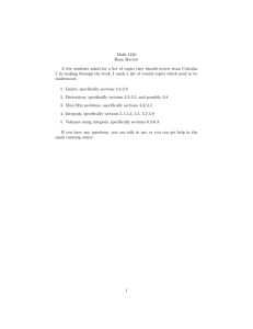 Math 1210 Basic Review