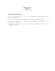 Math 3210-1 HW 12 Continuous Functions