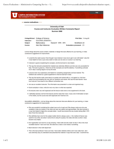 Course Evaluations -- Administrative Computing Service -- U...