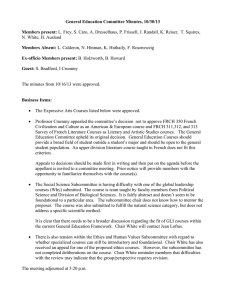 General Education Committee Minutes, 10/30/13 Members present: Members Absent: Ex-officio Members present: