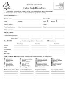 Student Health History Form - Dublin City Schools
