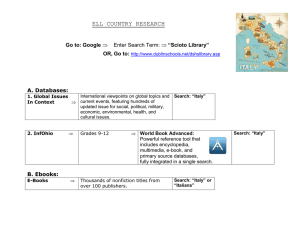 ELL COUNTRY RESEARCH Enter Search Term: “Scioto Library”