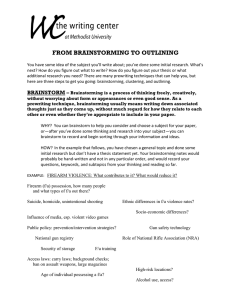 FROM BRAINSTORMING TO OUTLINING