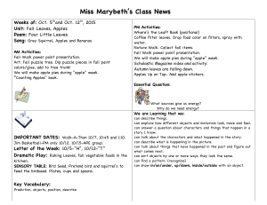 Miss Marybeth’s Class News Weeks of: Unit: