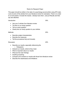 Rubric for Research Paper