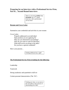 Preparing for an Interview with a Professional Service Firm,