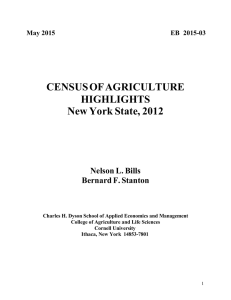 CENSUS OF AGRICULTURE HIGHLIGHTS New York State, 2012