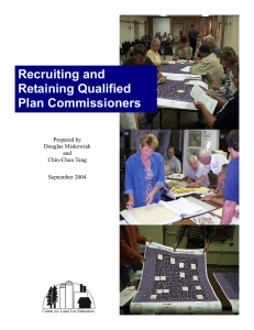 Recruiting and Retaining Qualified Plan Commissioners