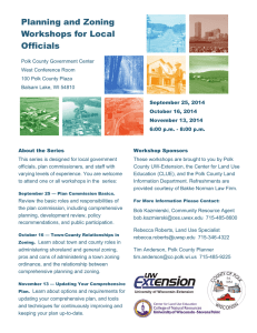 Planning and Zoning Workshops for Local Officials Polk County Government Center