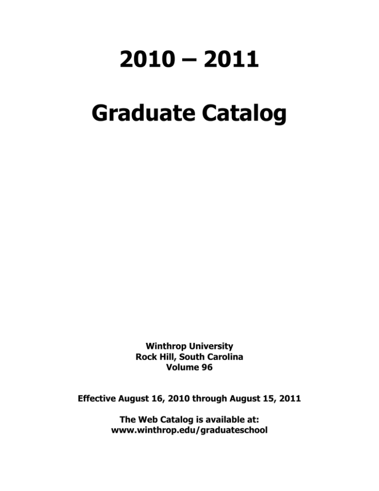 2010 2011 Graduate Catalog