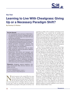 Learning to Live With Cheatgrass: Giving View Point By Stanley G. Kitchen