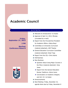 Academic Council A G E N D A Friday, September 27, 2013