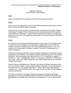 Argument Structure VII) Conclusion: Quick Review Slide 1