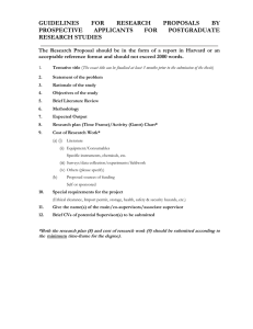 Research Proposal Guidelines for Postgraduate Studies