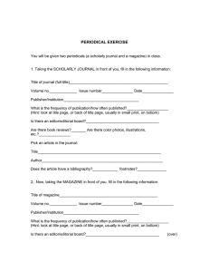 PERIODICAL EXERCISE