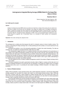Autoregressive Integrated Moving Average (ARIMA) Model for Exchange Rate