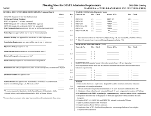 NAME ID# GENERAL EDUCATION REQUIREMENTS (32-47 semester hours)