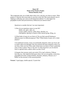 Musical Identity Essay: Music of the World's Peoples