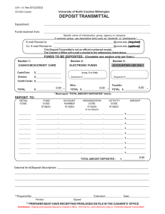 DEPOSIT TRANSMITTAL