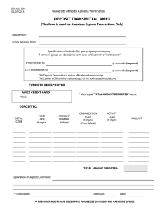 DEPOSIT TRANSMITTAL AMEX  University of North Carolina Wilmington