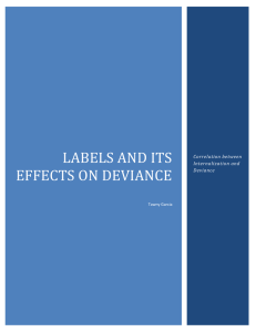 LABELS AND ITS EFFECTS ON DEVIANCE Correlation between Internalization and