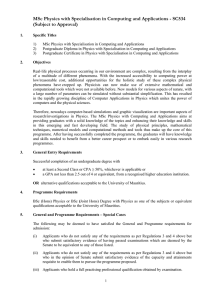 MSc Physics with Specialisation in Computing and Applications - SC534