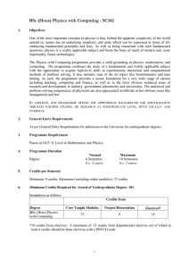 BSc (Hons) Physics with Computing - SC342