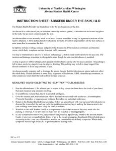 INSTRUCTION SHEET: ABSCESS UNDER THE SKIN, I &amp; D