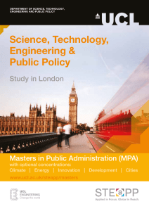 Science, Technology, Engineering &amp; Public Policy Masters in Public Administration (MPA)
