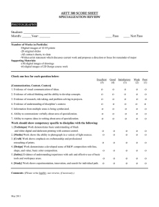 ARTT 300 SCORE SHEET SPECIALIZATION REVIEW  :