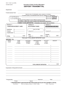 DEPOSIT TRANSMITTAL