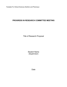 Research Proposal Template: Nutrition & Pharmacy
