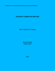 Title of Research Proposal Student Name (Supervisor)