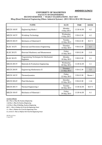 AMENDED 21/04/15 UNIVERSITY OF MAURITIUS